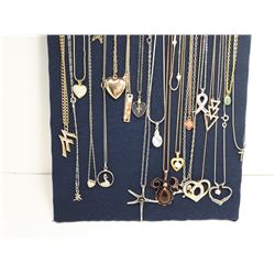 1 - LOT OF 24 PENDANTS & CHAINS