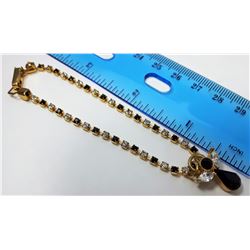 11 - GOLD TONE, CLEAR & GARNET