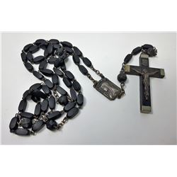 20 - BLACK & SILVER LOURDES ROSARY