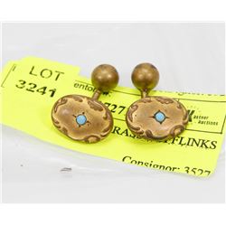 PAIR OF ANTIQUE BRASS CUFFLINKS