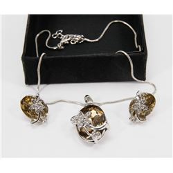AUSTRIAN CRYSTAL NECKLACE AND EARRING SET