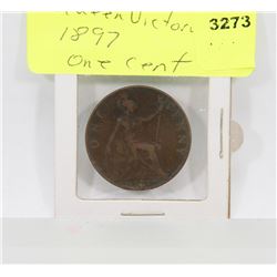 1897 QUEEN VICTORIA ONE CENT COIN