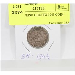 NAZI JEWISH GHETTO 1943 COIN