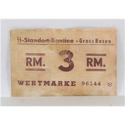 NAZI CONCENTRATION CAMP GROSS ROSEN 3 MARK