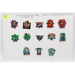 SHEET OF 13 XV COMMONWEALTH GAMES VICTORIA 94' PINS