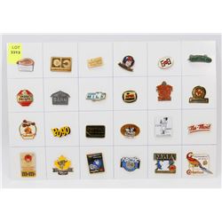 SHEET OF 24 FOOD AND DRINK COLLECTOR PINS
