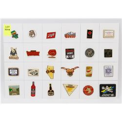 SHEET OF 24 FOOD AND DRINK COLLECTOR PINS