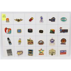 SHEET OF 24 MEDIA COLLECTOR PINS
