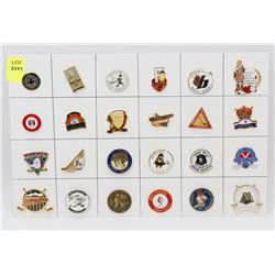 SHEET OF 24 MINOR HOCKEY COLLECTOR PINS