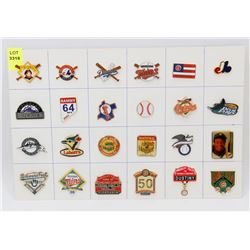 SHEET OF 24 MLB COLLECTOR PINS