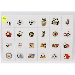 SHEET OF 24 PANDA PINS