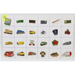 SHEET OF 24 RAILROAD COLLECTOR PINS