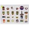 Image 1 : SHEET OF 24 ASSORTED COLLECTOR PINS