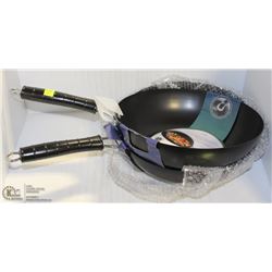 NEW 11" NON STICK CARBON STEEL WOKS - LOT OF 2