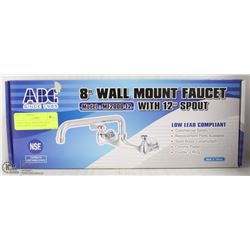 NEW 8" WALL MOUNTED W/12" SWING SPOUT (LEAD FREE)