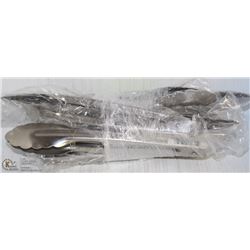 8 NEW 9" STAINLESS EXTRA HEAVY DUTY TONGS -