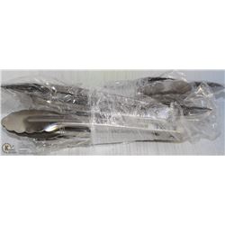 8 NEW 9" STAINLESS EXTRA HEAVY DUTY TONGS -