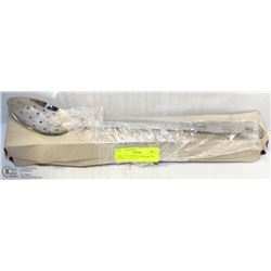 NEW 15" STAINLESS PERFORATED SPOONS - LOT OF 12