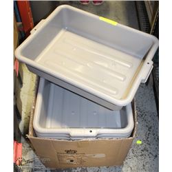 LOT OF 12 NEW 5" DEEP GREY BUS BINS