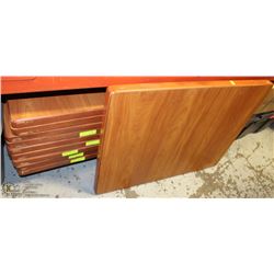 LOT OF 10 WOOD TABLE TOPS 30"X24"