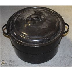 LARGE ENAMEL ROASTING POT WITH LID