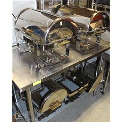 LOT OF 4 CHAFING DISHES WITH LIDS