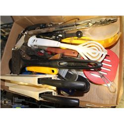 FLAT OF KITCHEN UTENSILS AND KNIVES ( RESTAURANT )