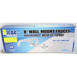 NEW 8" WALL MOUNTED W/12" SWING SPOUT (LEAD FREE)