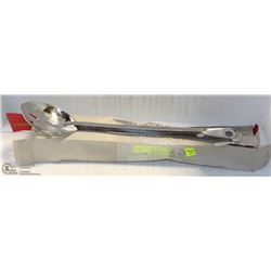 LOT OF 12 NEW 15" STAINLESS SLOTTED SPOONS