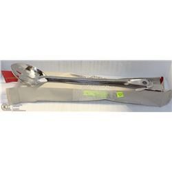 LOT OF 12 NEW 15" STAINLESS SLOTTED SPOONS