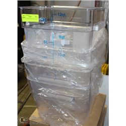 LOT OF 4 NEW 12QT INGREDIENT BINS - ON CHOICE