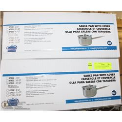 LOT OF 2- 4.5QT HEAVY DUTY STAINLESS SAUCE PANS