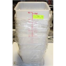 LOT OF 6 NEW 6QT INGREDIENT BINS - ON CHOICE