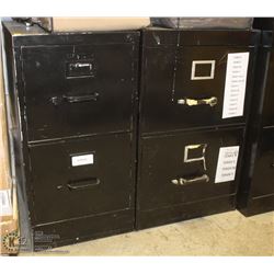PAIR OF METAL 2 DRAWER FILLING CABINETS 29" TALL