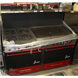 GARLAND STOVE WITH MANY NEW PARTS , 4 BURNER