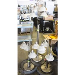2 TABLE LAMPS AND MATCHING FLOOR LAMP ON BASE