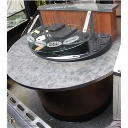 UPRIGHT WOODEN CONDIMENT BAR W/ SNEEZE GUARD