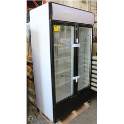 NEW ICB DOUBLE HINGED GLASS DOOR COOLER 44"X26"X82