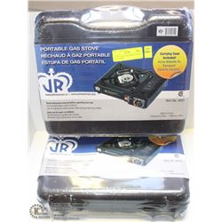 LOT OF 2 NEW PORTABLE BUTANE GAS STOVES-ON CHOICE