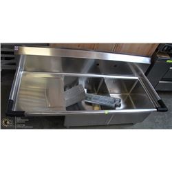 NEW ICB STAINLESS STEEL 2 BAY SINK W/ LEFT RUNOFF