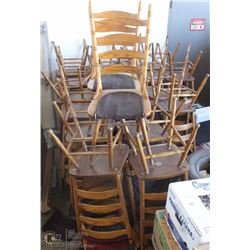 LOT OF APPROX. 38 HIGH BACK WOODEN CHAIRS