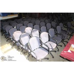 LOT OF APPROX. 57 BLUE CLOTH ROLLING CHAIRS