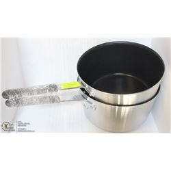 2 NEW HEAVY DUTY 7QT ALUMINUM NON-STICK SAUCE POTS