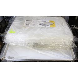 4 NEW FULL SIZE ALUMINUM BUN PANS WITH COVERS