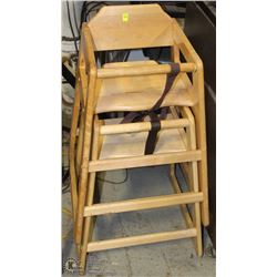 LOT OF 2 WOODEN HIGH CHAIRS