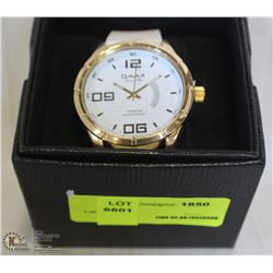 NEW QMAX MENS GOLD TONE WATCH