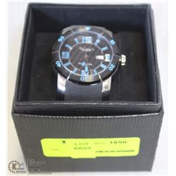 NEW QMAX MENS BLACK AND BLUE WATCH