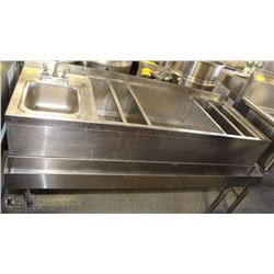 STAINLESS STEEL BARWELL WITH SINK 60"X26"X32"