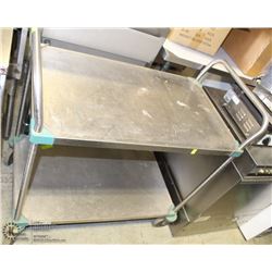 2 TIER STAINLESS STEEL ROLLING CART