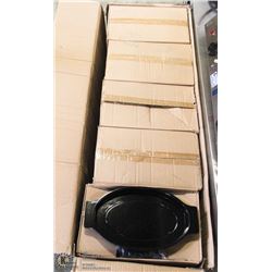 LOT OF 60 (5 BOXES)  NEW PLASTIC OVAL PLATTERS,